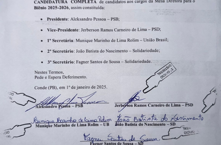  Vereadores do Conde fecham acordo e definem liderança da Câmara para os próximos dois biênios