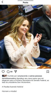  Paraibana Daniella Ribeiro é eleita 1ª secretária da mesa diretora no Senado Federal